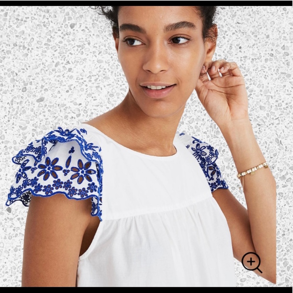 Madewell peasant embroidered blouse - Picture 2 of 9